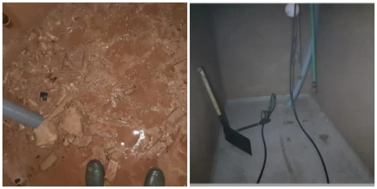 realizando una limpieza de aljibe